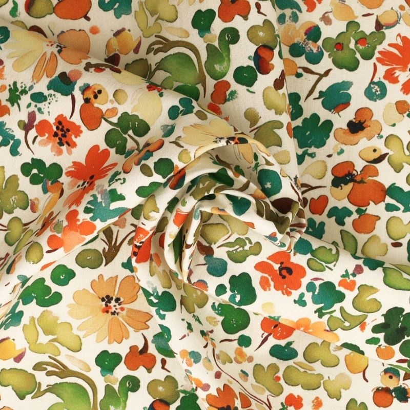 Tissu Popeline Imprimée Digitale Digitale Vert 