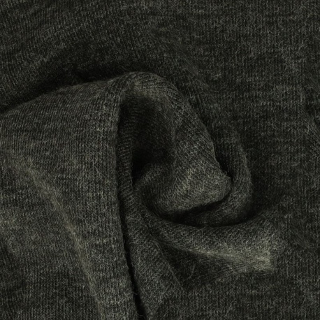 Tissu Maille Facon Cachemire Gris