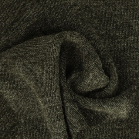 Tissu Maille Facon Cachemire Vert Sapin