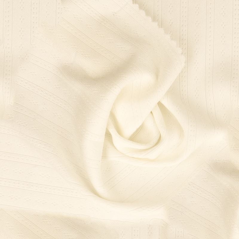 Tissu Jersey Ajouré Ecru 
