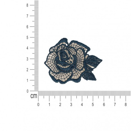 Ecusson fleur dentelle - Bleu