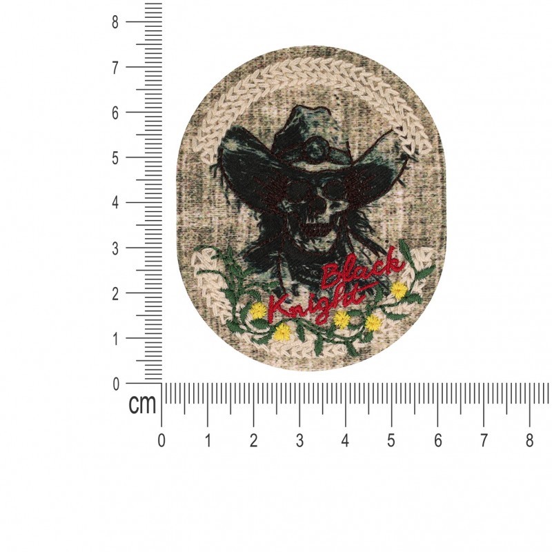 Ecusson fond denim - Tête de mort