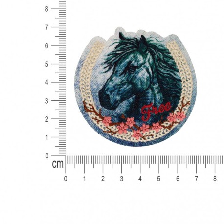 Ecusson fond denim - Cheval