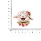 Ecusson tetes d'animaux fleuris - Chèvre