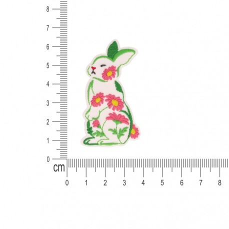 Ecusson animaux fleuris - Lapin