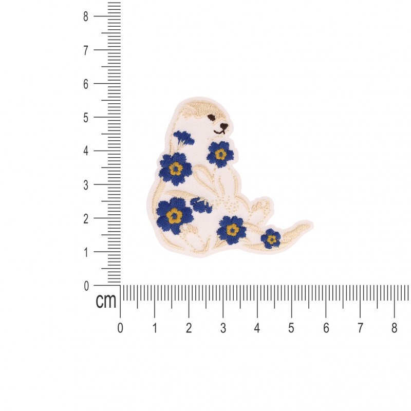 Ecusson animaux fleuris - Loutre