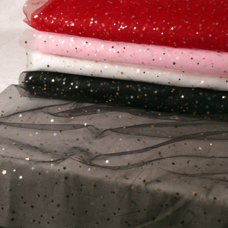 Tulle floqué etoiles