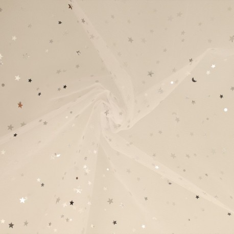 Tulle floqué etoiles