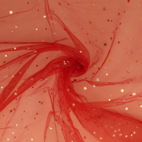 Tulle floqué etoiles