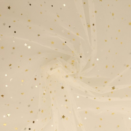 Tulle floqué etoiles