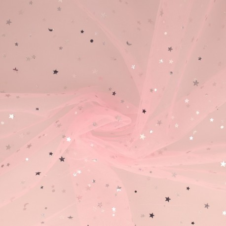 Tulle floqué etoiles