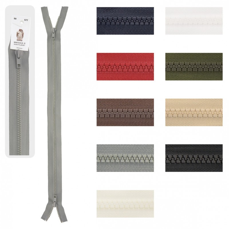 Fermeture injectée B à B séparable modifiable