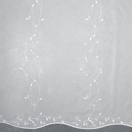 Tissu Voile Brodé Gala Blanc