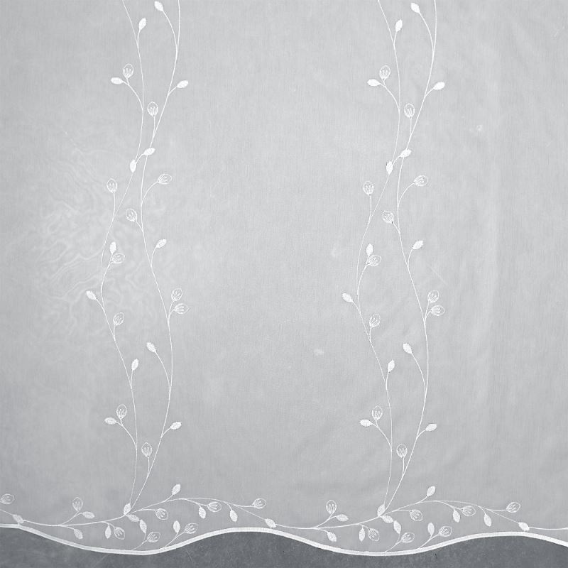 Tissu Voile Brodé Gala Blanc