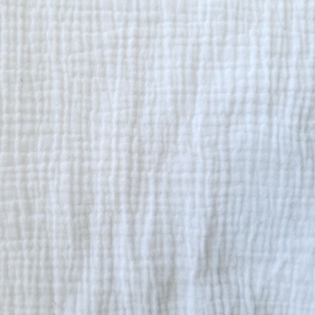 Tissu Double Gaze Fripouille Blanc 