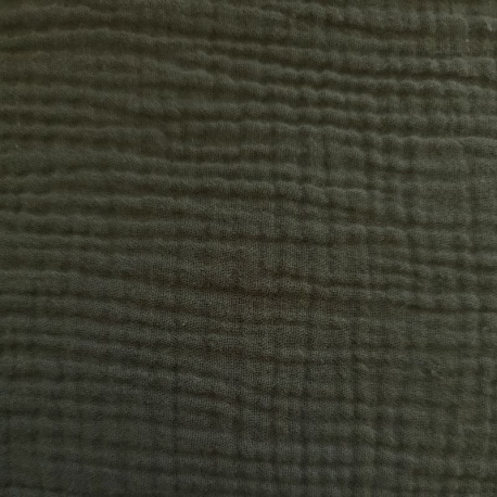 Tissu Double Gaze Fripouille Kaki 