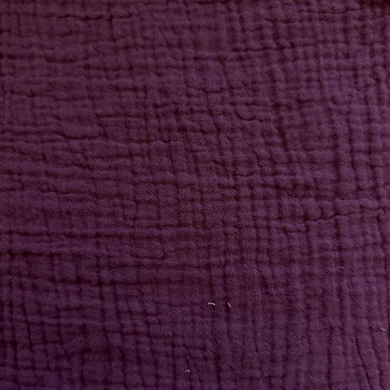 Tissu Double Gaze Fripouille Prune