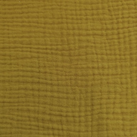 Tissu Double Gaze Fripouille Moutarde 