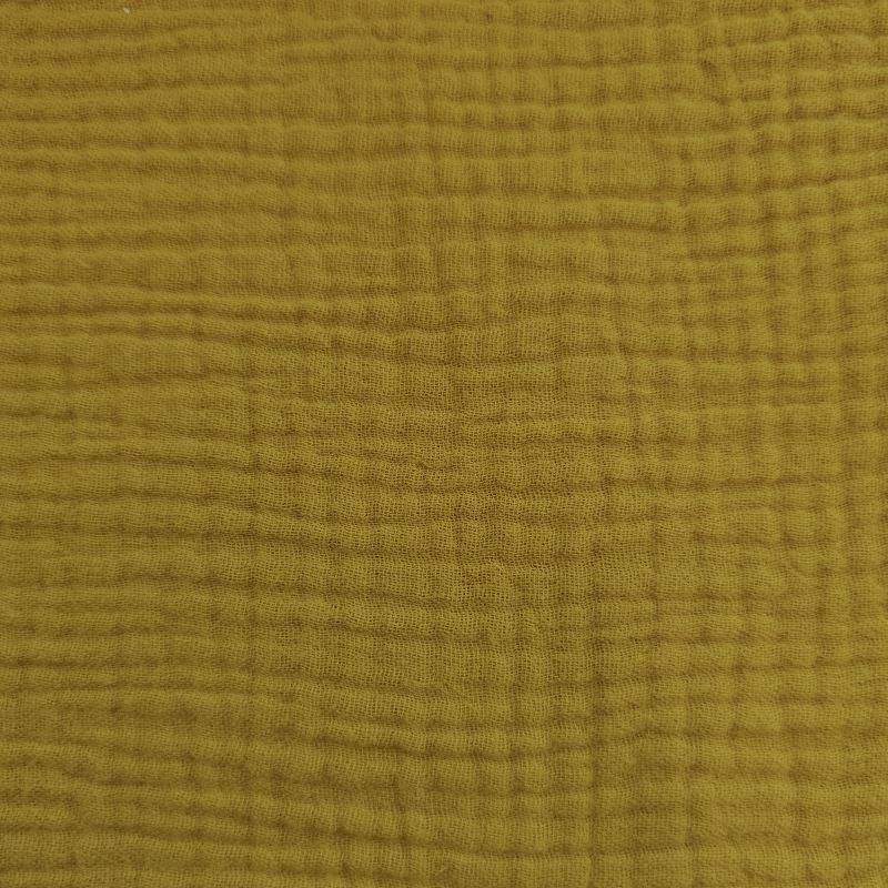 Tissu Double Gaze Fripouille Moutarde 
