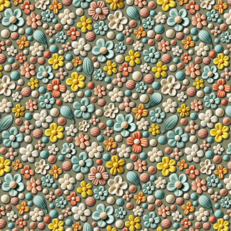 Tissu Popeline Splash 3d Fleurs 