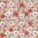 Tissu Popeline Fleurs Rouge Orange