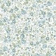 Tissu Popeline Fleurs Bleu Vert