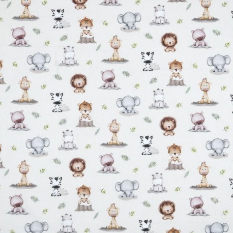 Tissu Coton Imprimé Safary Naturel