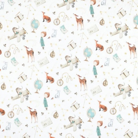 Tissu Coton Imprimé Explorateur Naturel