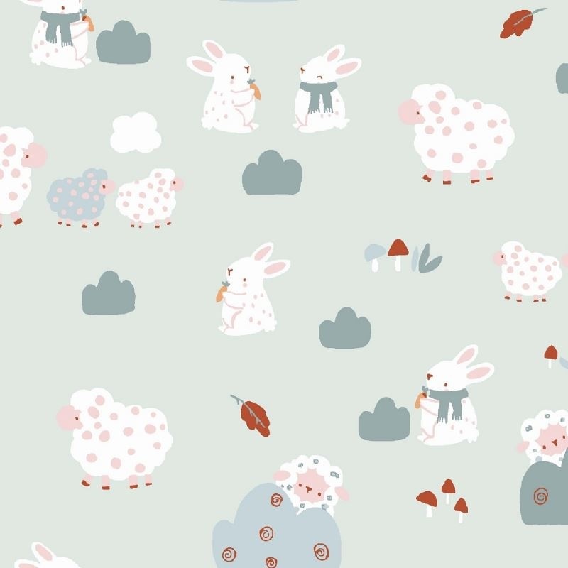 Tissu Coton Imprimé Magneau Bleu