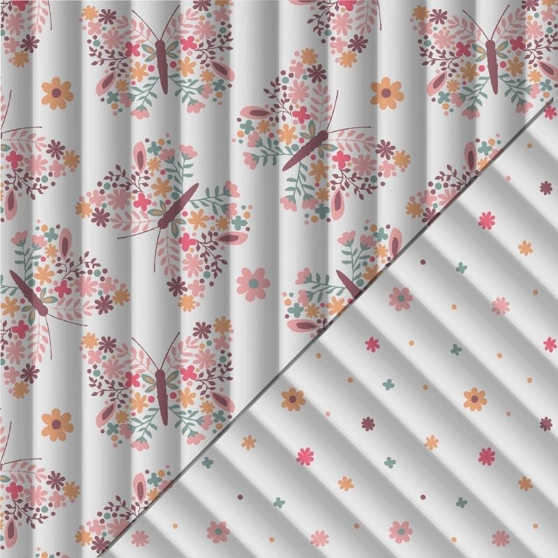 Tissu Matelassé Fleurinette Papilo Rose