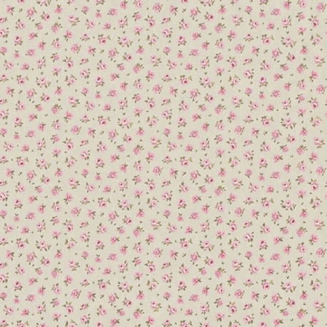 Tissu Demi Panama Enduit Fleurs 