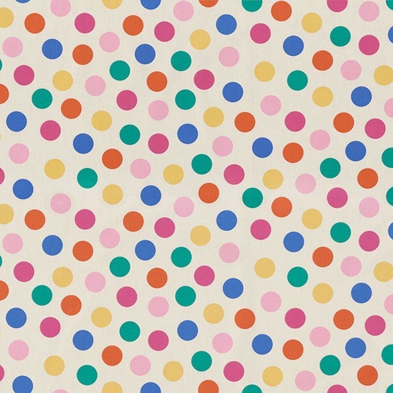 Tissu Demi Panama Enduit Pois