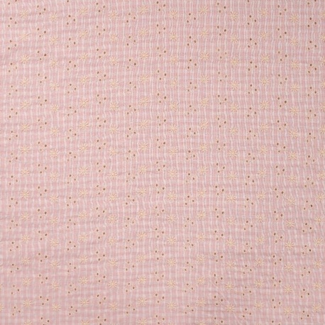 Tissu Seersucker Brodé Nude