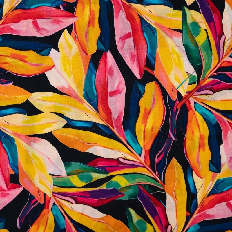 Tissu Tencel Lin Imprimé Ocre