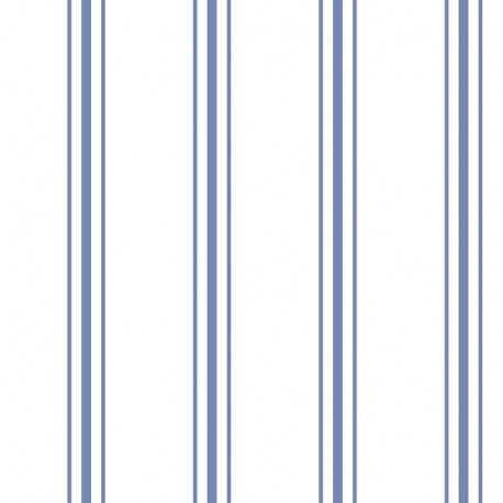 Tissu Cretonne Imprimée Regence Rayure Bleu