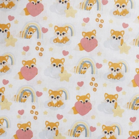 Tissu Coton Imprimé Nuage Multico