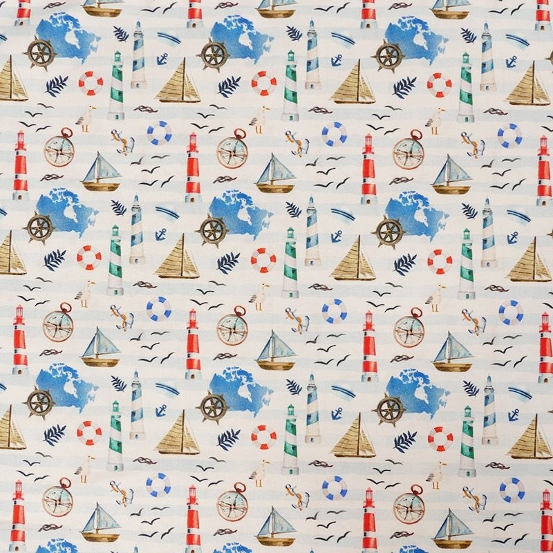 Tissu Popeline Moments Marin 