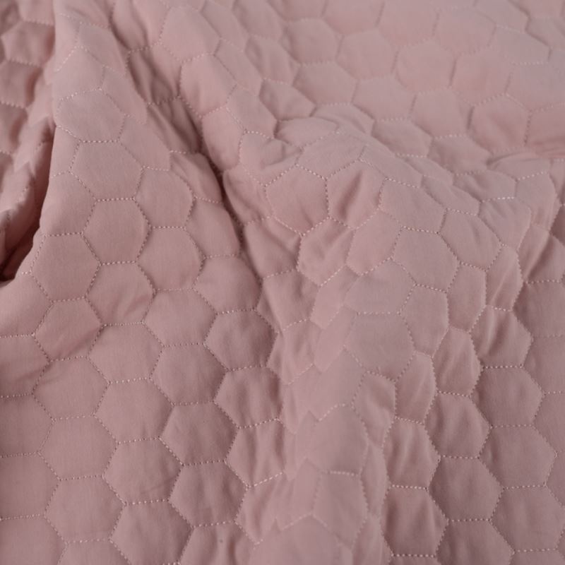 Tissu Twill Coton Matelassé Vieux Rose