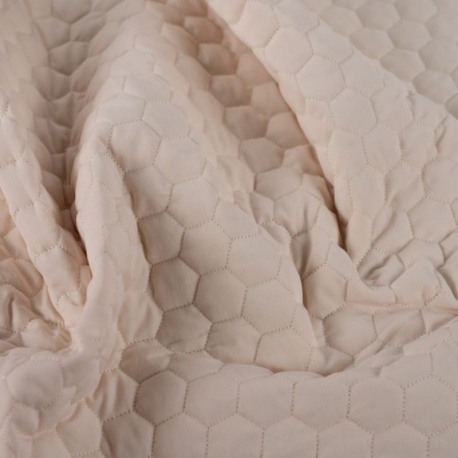 Tissu Twill Coton Matelassé Sable Clair 