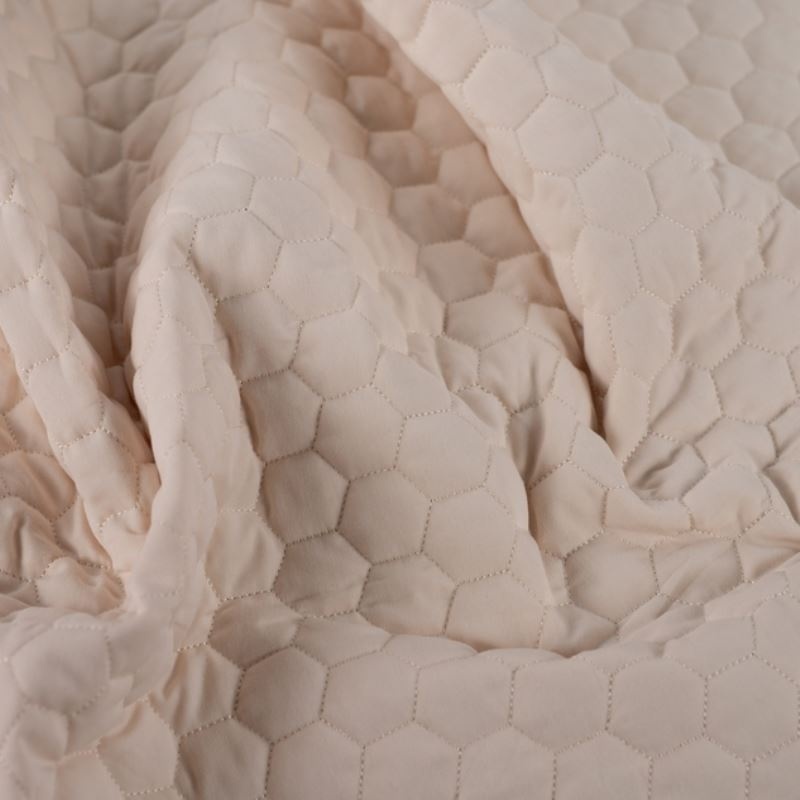 Tissu Twill Coton Matelassé Sable Clair 