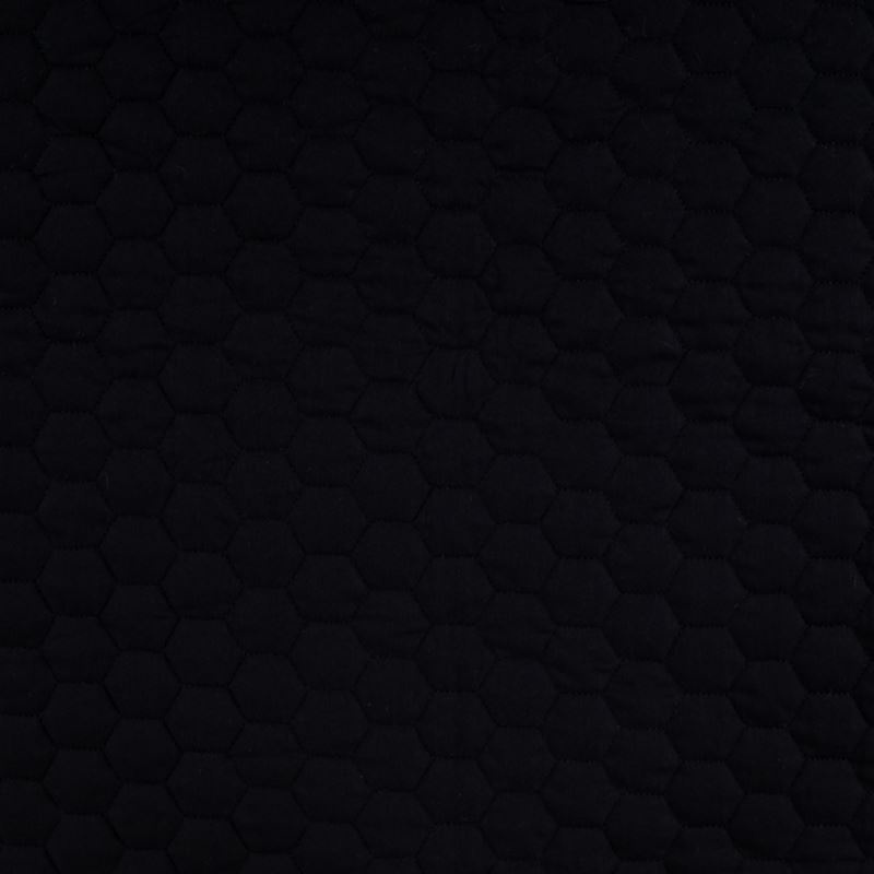 Tissu Twill Coton Matelassé Noir 