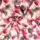 Tissu Popeline Imprimée Feuille Fuchsia
