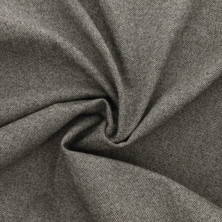 Tissu Jersey Lainage Motif Chevrons Ardoise
