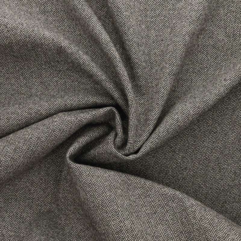 Tissu Jersey Lainage Motif Chevrons Ardoise