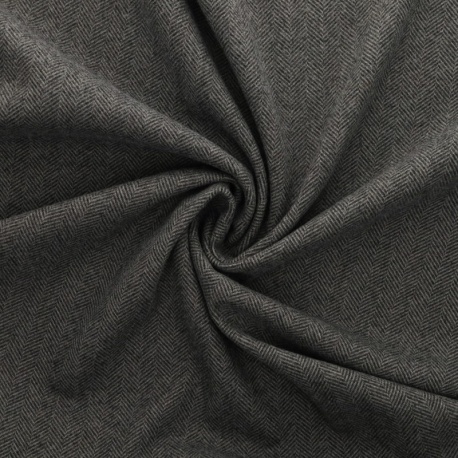 Tissu Jersey Lainage Motif Chevrons Ardoise
