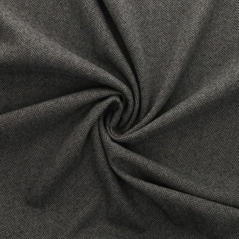 Tissu Jersey Lainage Motif Chevrons Ardoise