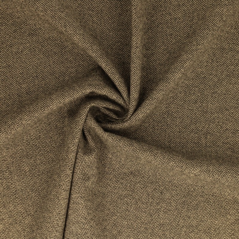 Tissu Jersey Lainage Motif Chevrons Beige