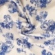Tissu Popeline Imprimée Toile de Jouy Bleu