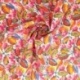 Tissu Popeline Imprimée Feuille Multicolore