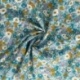 Tissu Popeline Imprimée Fleur Bleu